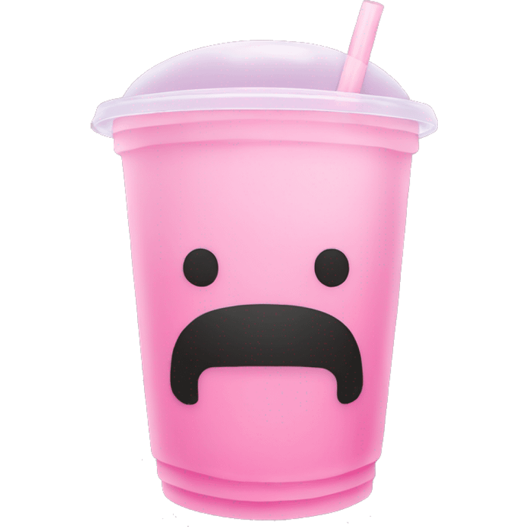 Pink boba tea no face emoji