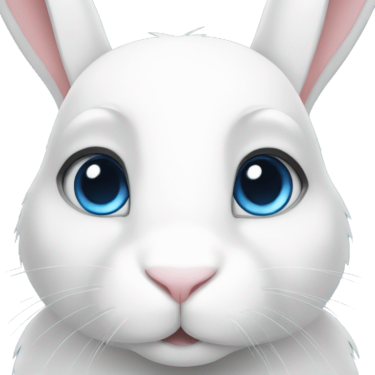 White rabbit blue eyes long haïr emoji