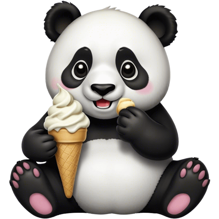 Panda eating ice cream emoji