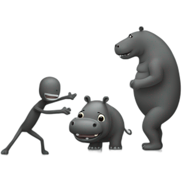 3 Stickmen Vs Hippo emoji