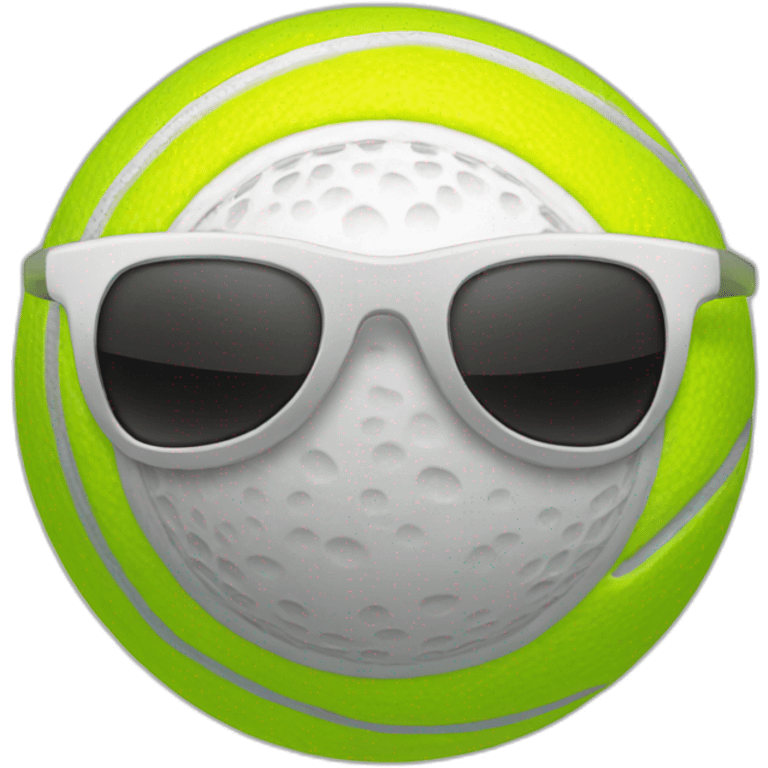 tennis ball in sunglasses emoji