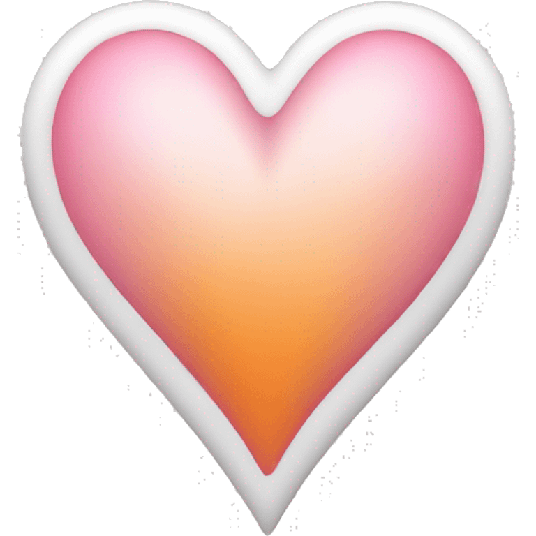 Pink white and orange heart emoji