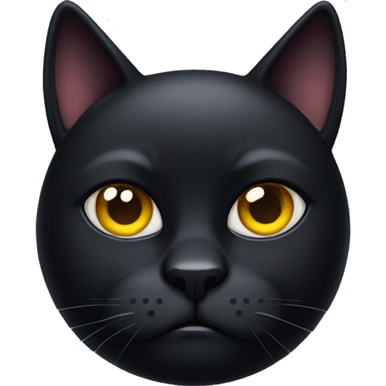 unhappy black cat emoji