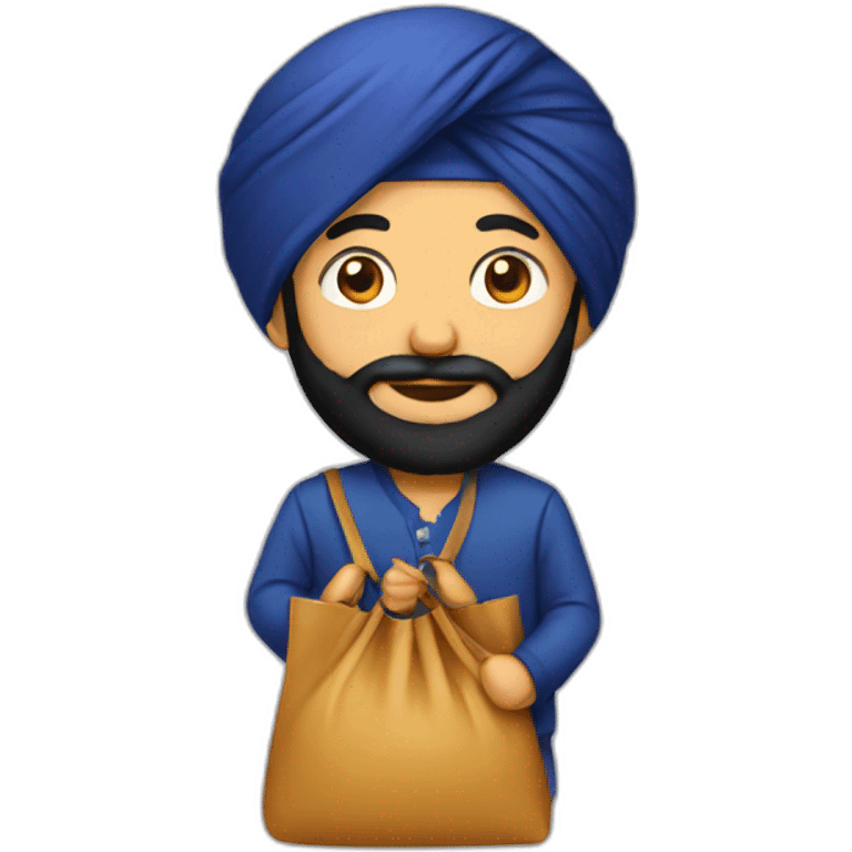 Sikh with bag emoji