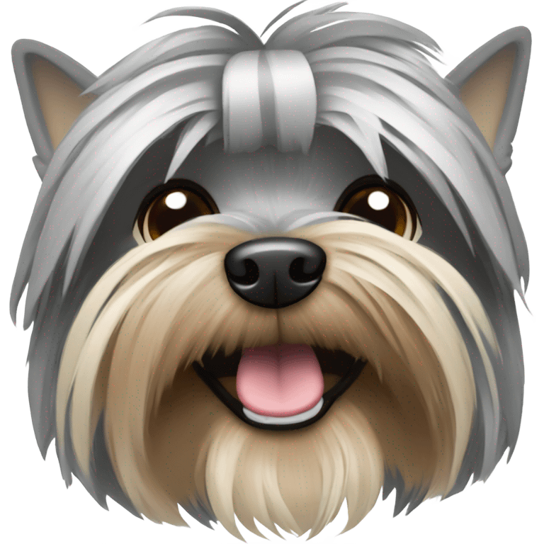 Short hair grey yorkie emoji