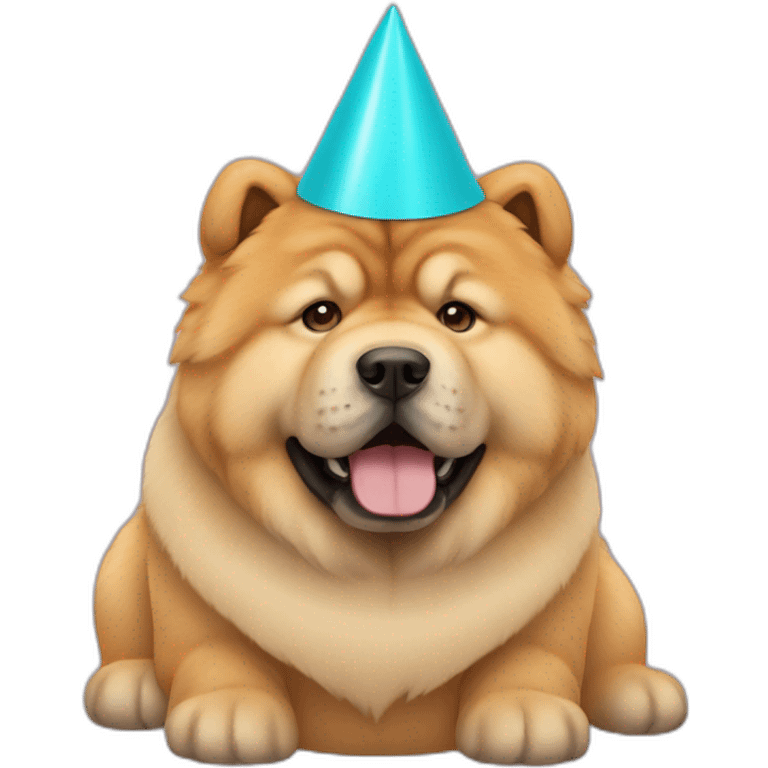 chow chow party hat full body emoji