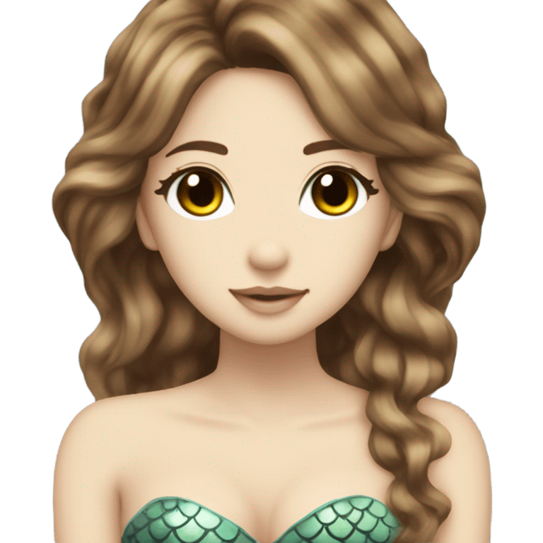 mermaid hime gyaru girl, brown hair emoji