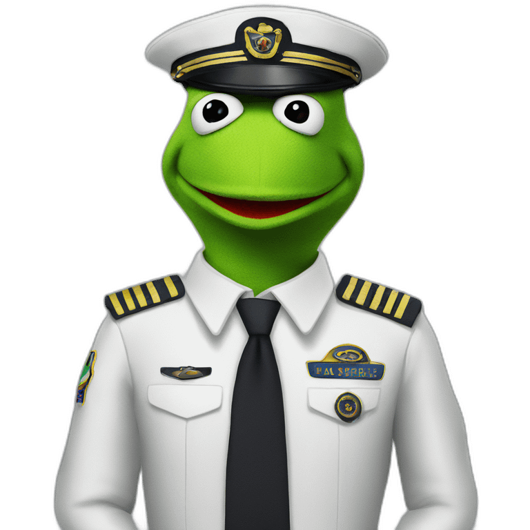 kermit as airline pilot emoji