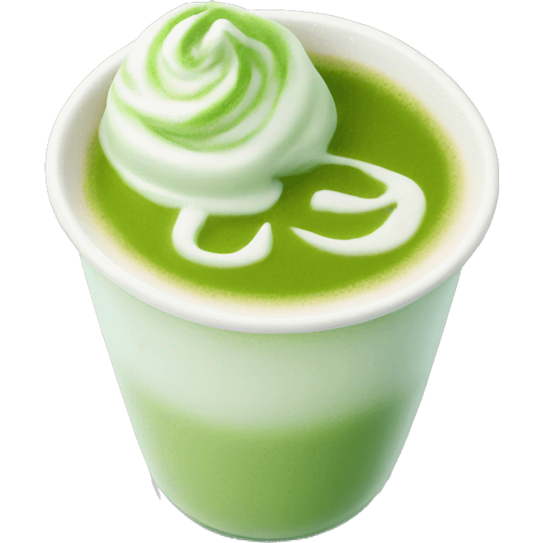 Matcha latte with ice emoji