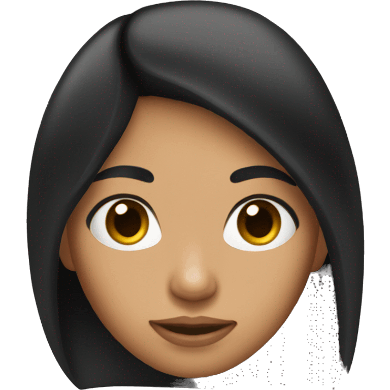 Long black hair and tan skin girl emoji