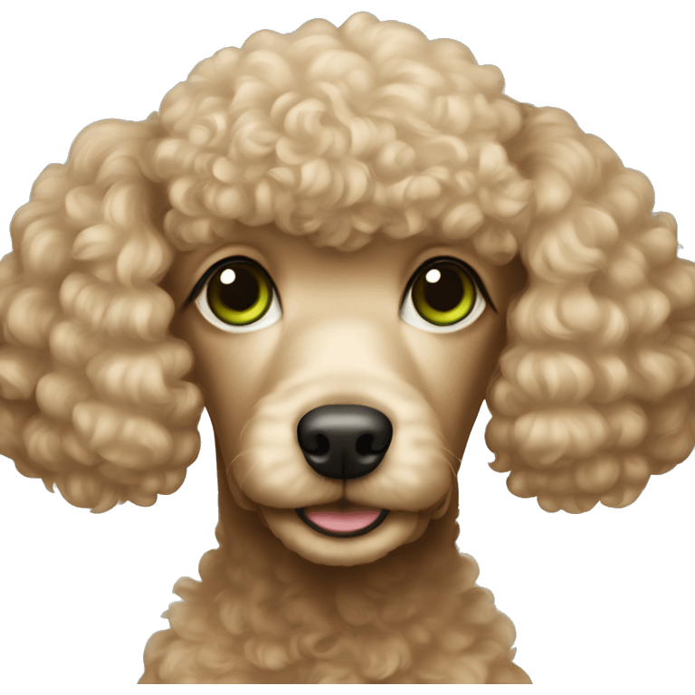 poodle with girl with light brown hair green eyes and light skin  emoji