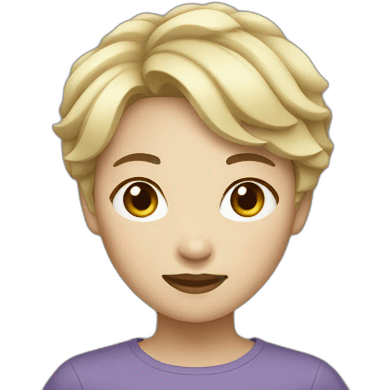 korean blond woman short hair emoji