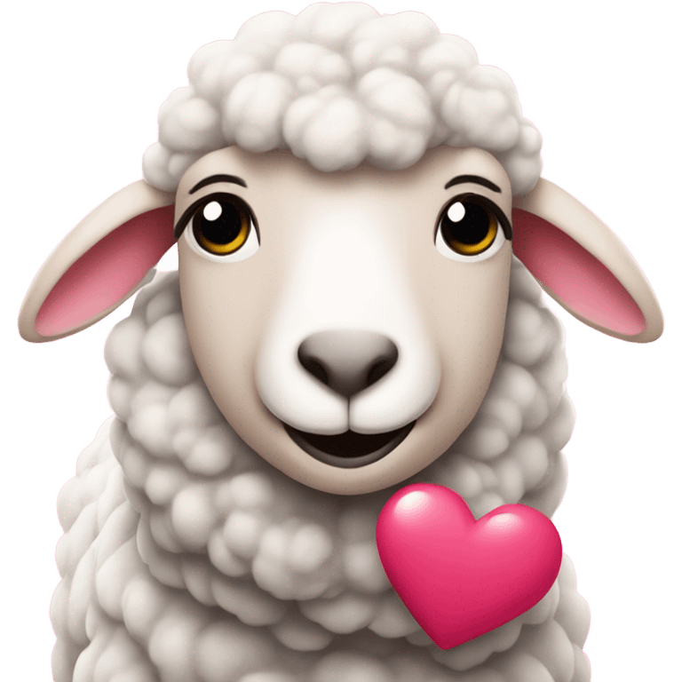 Sheep being in love, pink flur  emoji