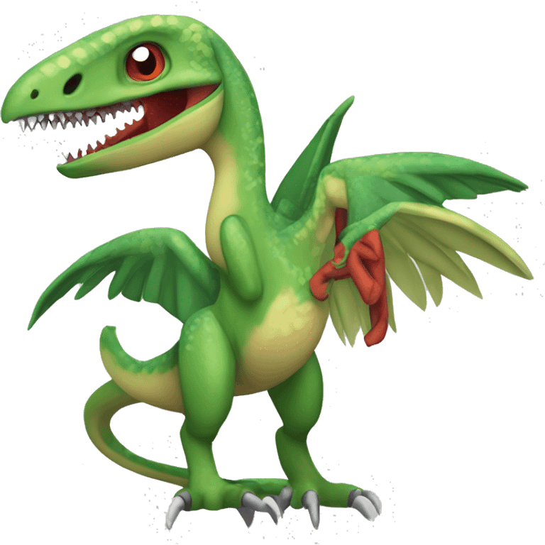 Feathered dinosaur bird velociraptor Flygon fakémon emoji