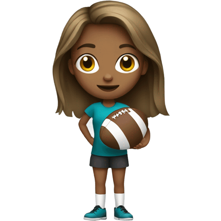 Girl with a football emoji