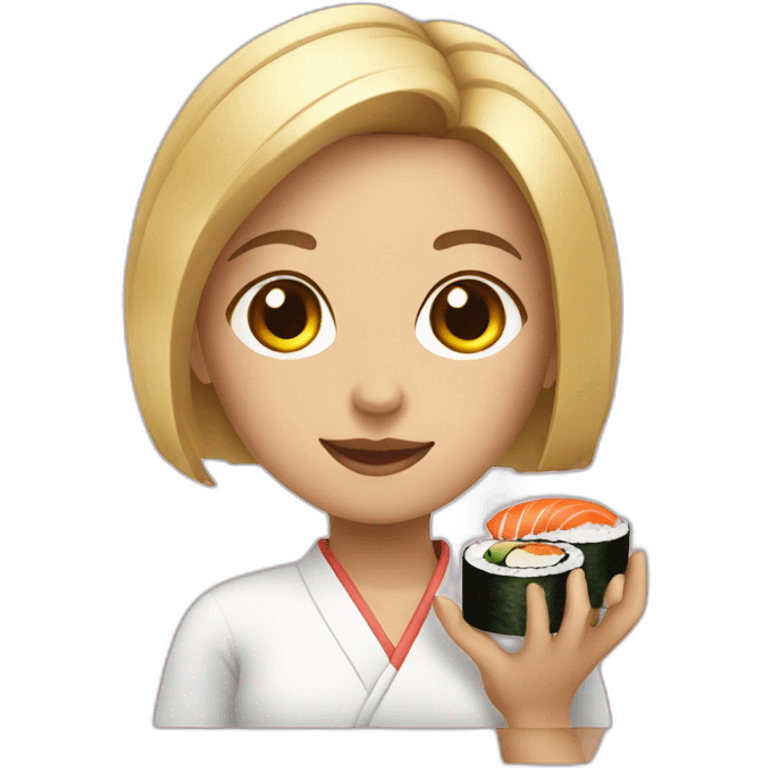 Girl with sushi  emoji