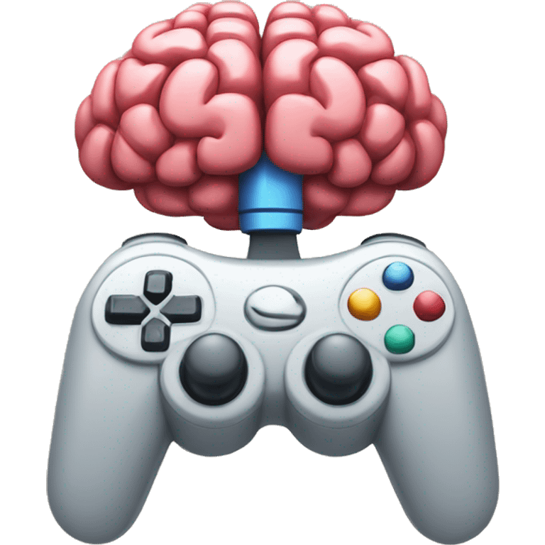 A combination of a brain and a game controller emoji