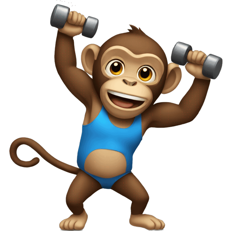 Monkey working out emoji