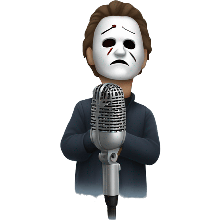 michael myers singing in a mic emoji