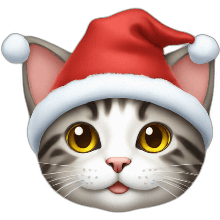 cat con gorro de navidad emoji