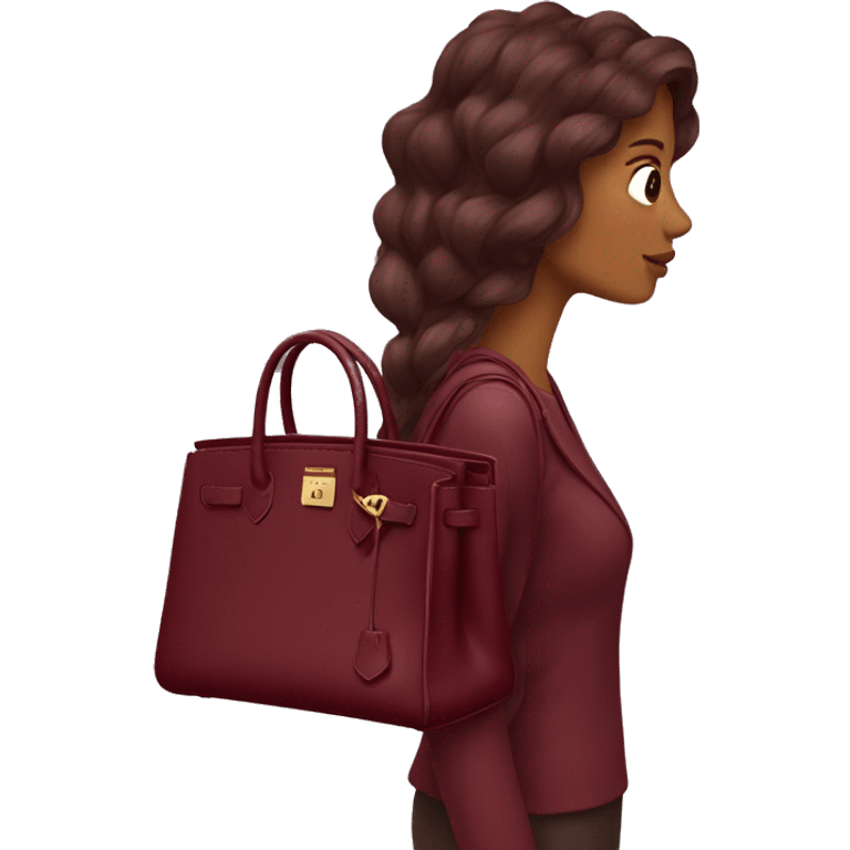 Burgundy birkin  emoji