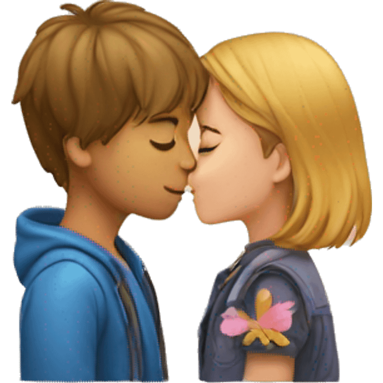 Boy and girl kiss emoji