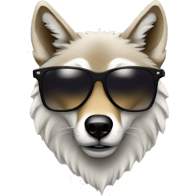 wolf,sun glasses emoji