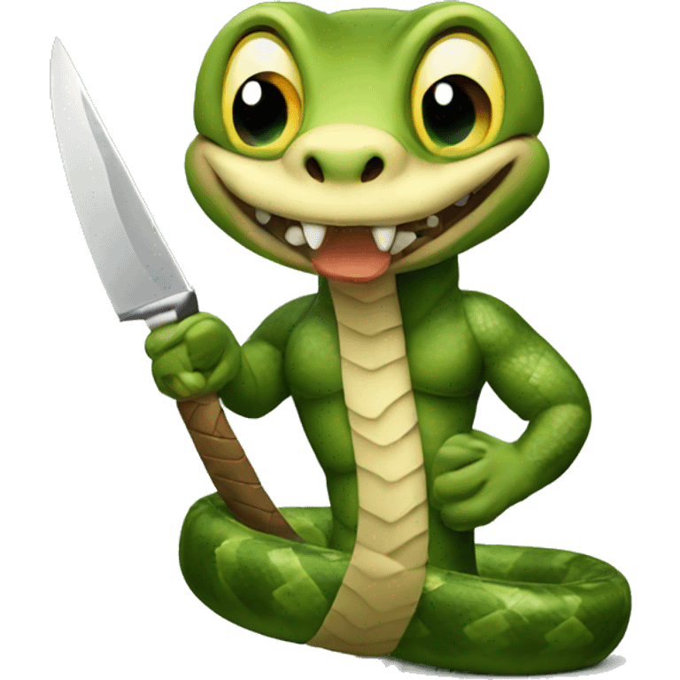 a snake holding a knife  emoji