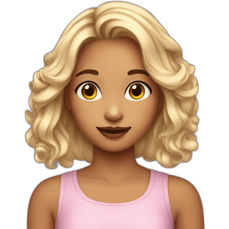 Cute girl  Haaren beim Schminken emoji