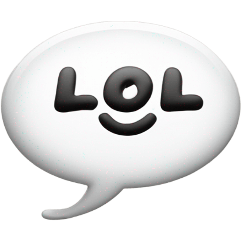 White word bubble with “lol” inside emoji