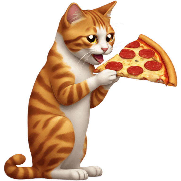 Cat eating pizza emoji