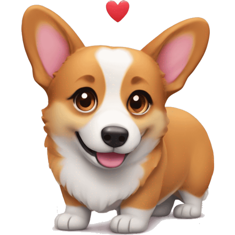 A corgi in love emoji