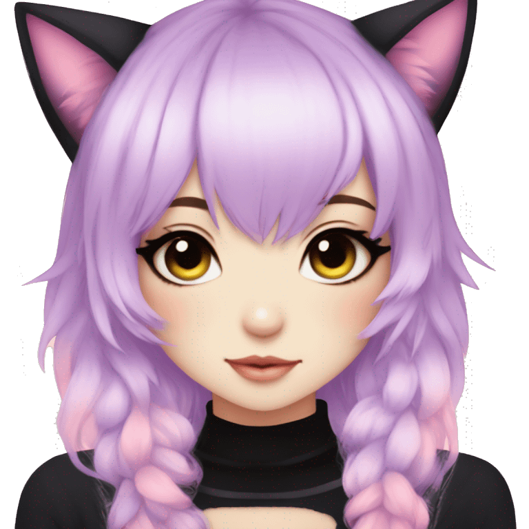 Gorgeous Cute Edgy Pastel Gradient Beautiful Anime Emo CatLady emoji