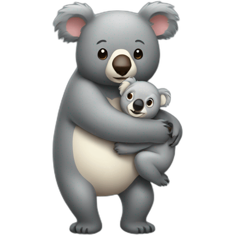 bear hugging a koala emoji