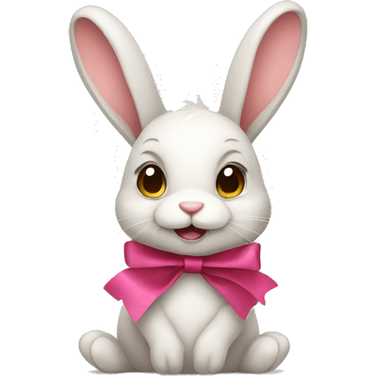 Bunny with ribbon emoji