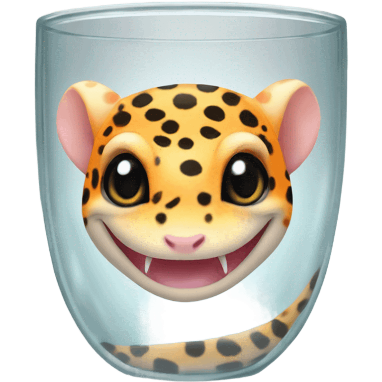 orange leopard gecko in a glass cup emoji