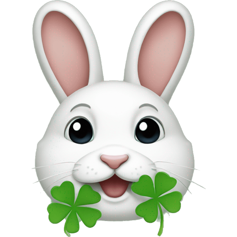 Rabbit face with clover emoji