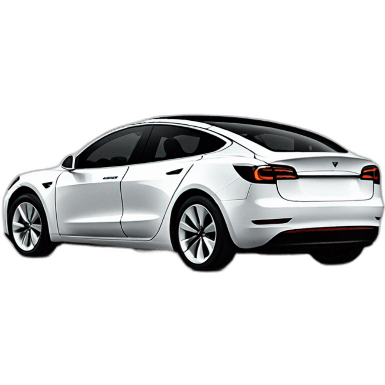 White Tesla model 3 emoji