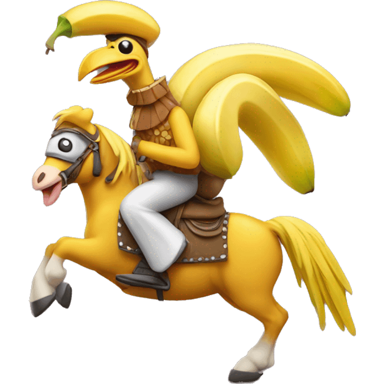 goofy banana chicken on horseback  emoji