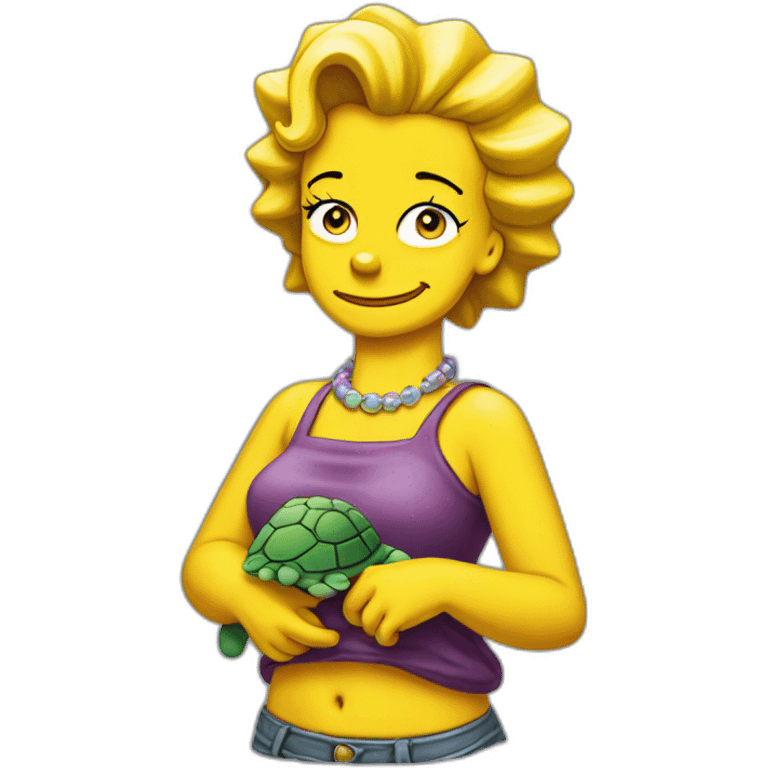 Lisa Simpson sur tortue emoji