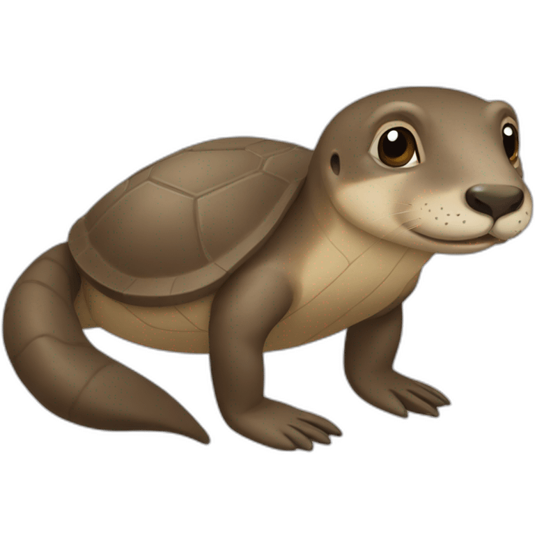 Une loutre sur une tortue emoji