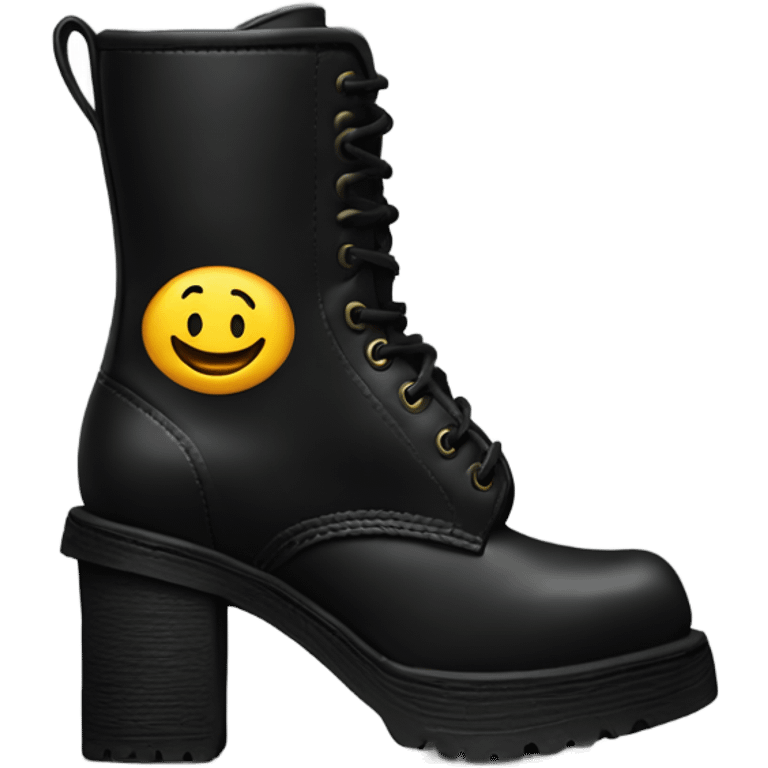 one black dr.marten high heel boot emoji