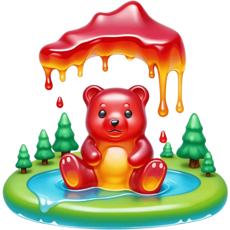 melting gummy bear  candy  magical landscape emoji