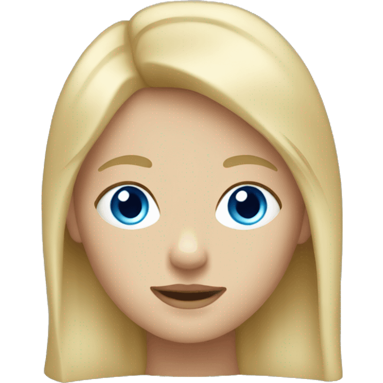 A girl with a blonde mullet and blue eyes  emoji