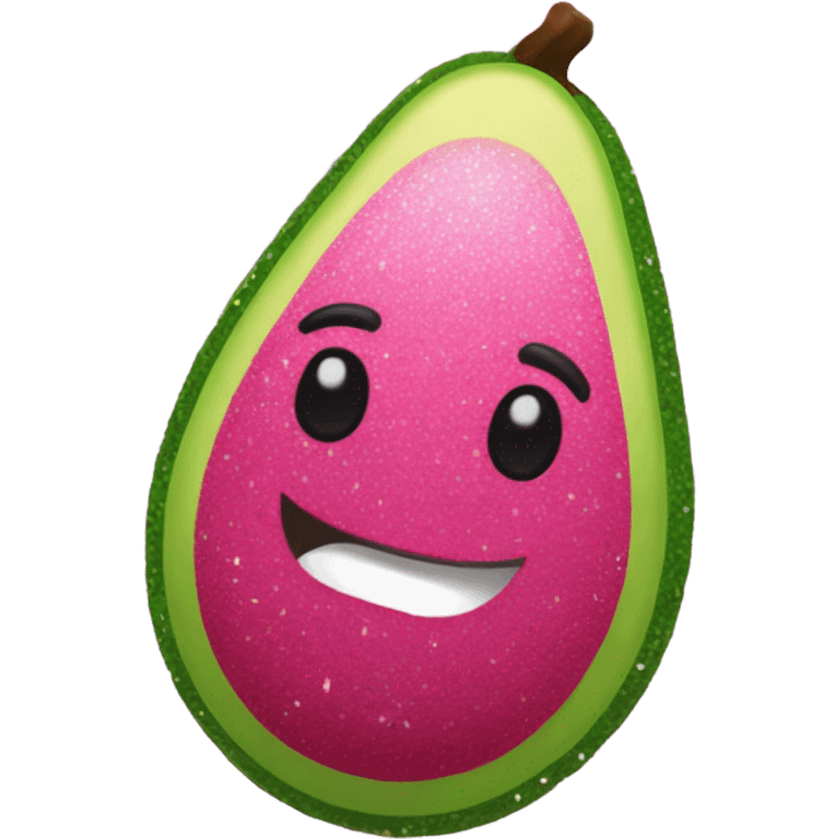 Hot pink avocado with glitter emoji