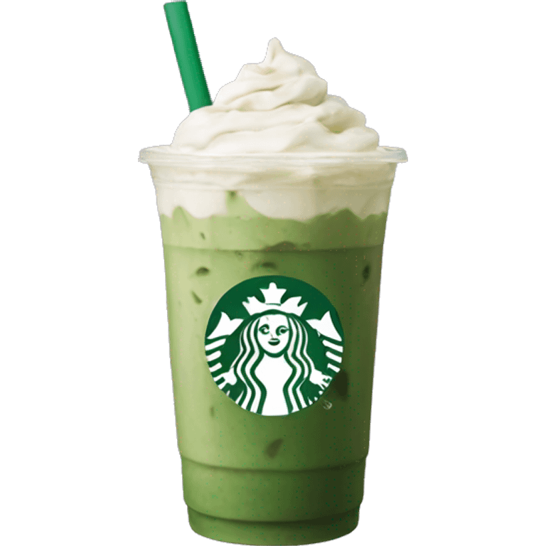 Starbucks iced matcha latte no whipped cream emoji