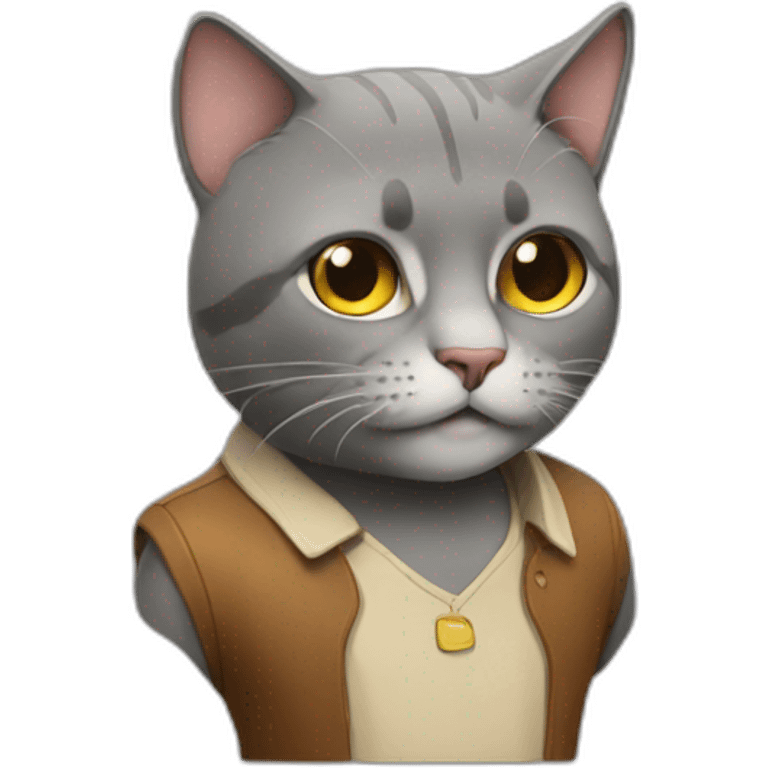 Un chat sur un homme emoji