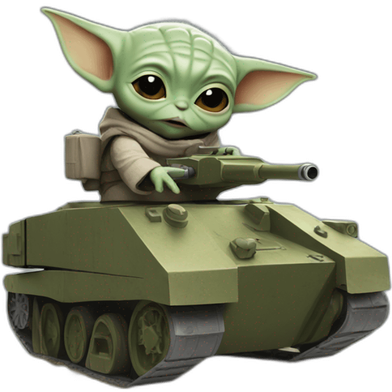 baby yoda shooting a tank emoji