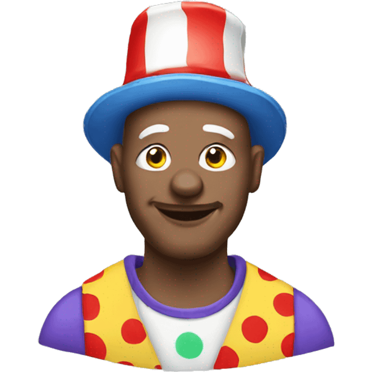 Bald man wearing a clown hat emoji