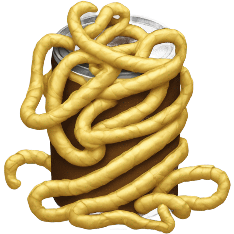 Can of worms made of gold emoji